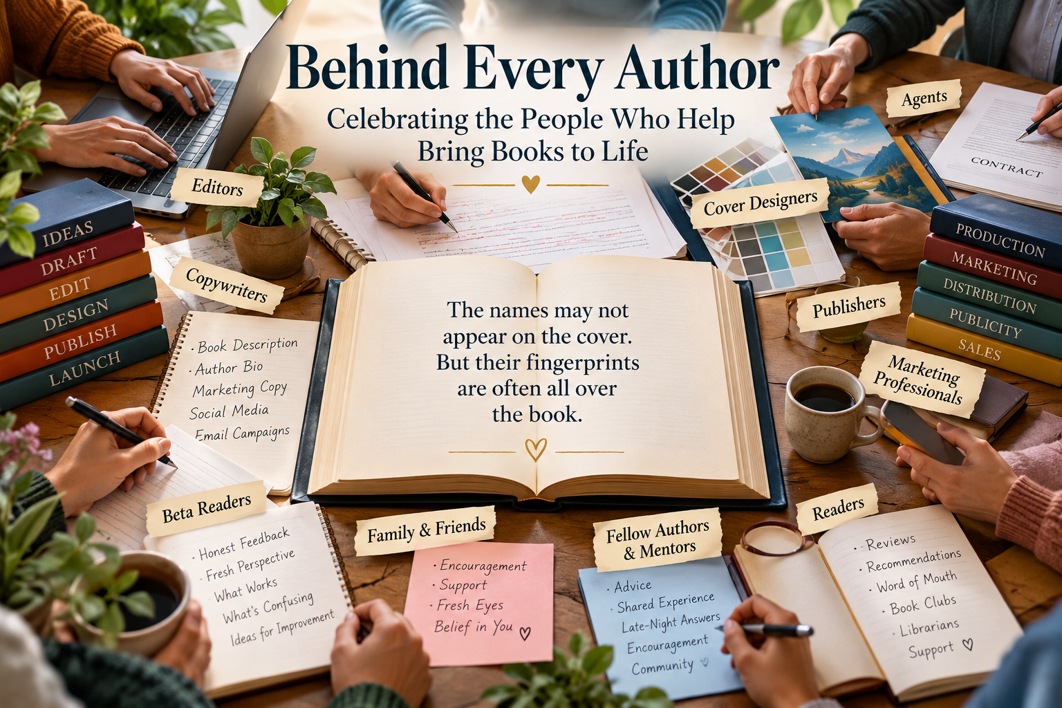 "behind every author"